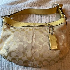 Coach canvas sunny yellow handbag!